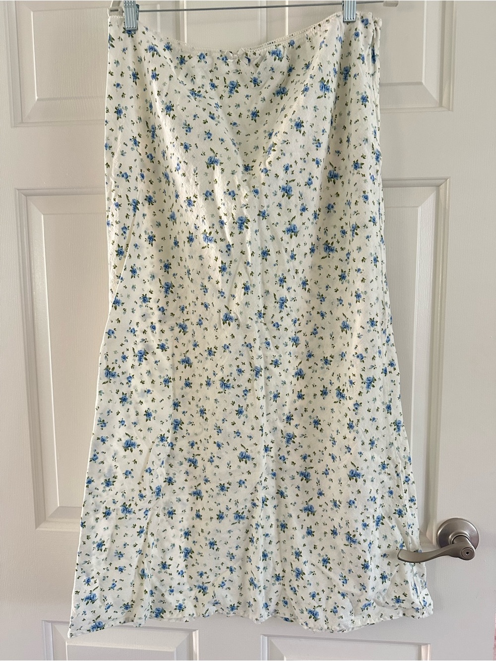 wild fable White A-Line Midi Skirt with Blue Floral Print